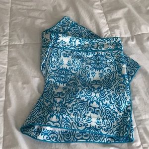 blue printed shorts